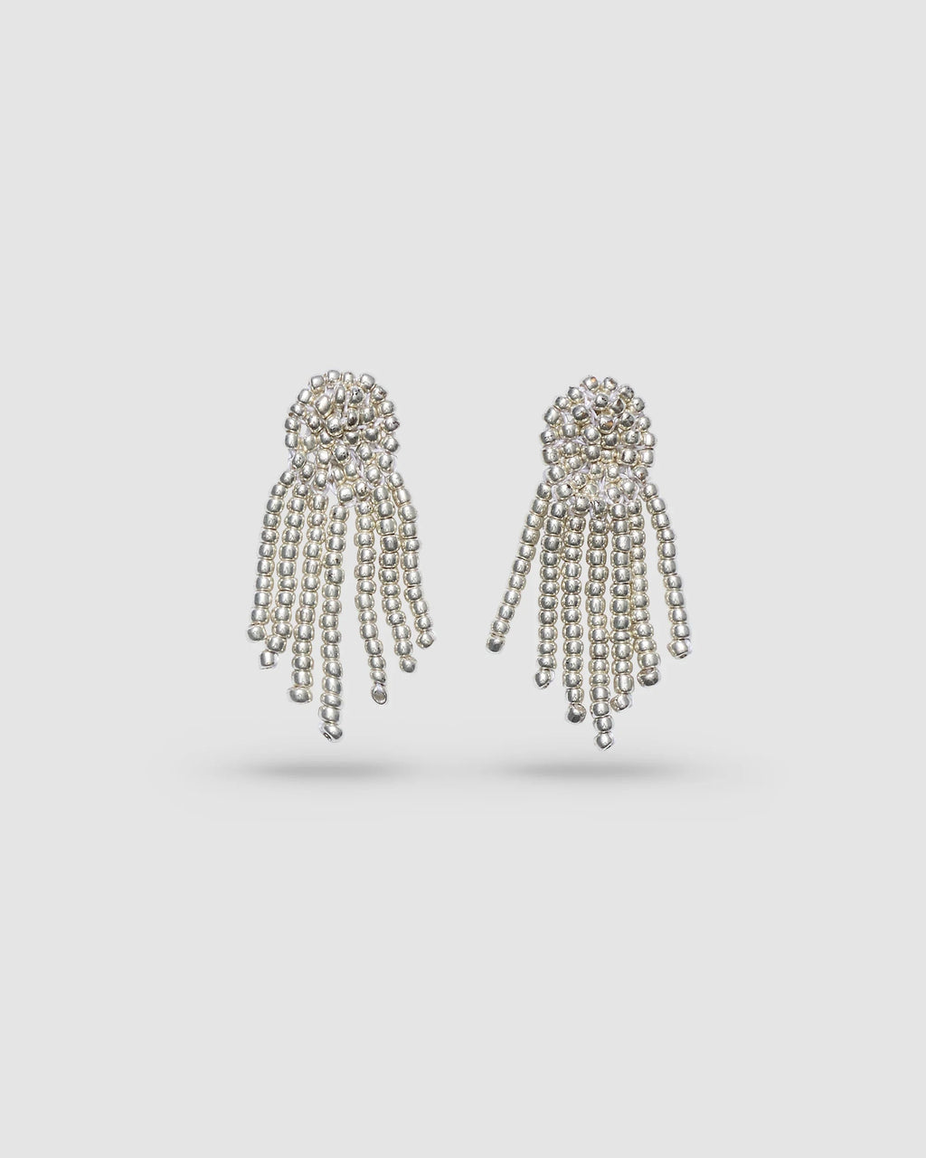 Pura Utz - Silver Tassel Earrings - Silver