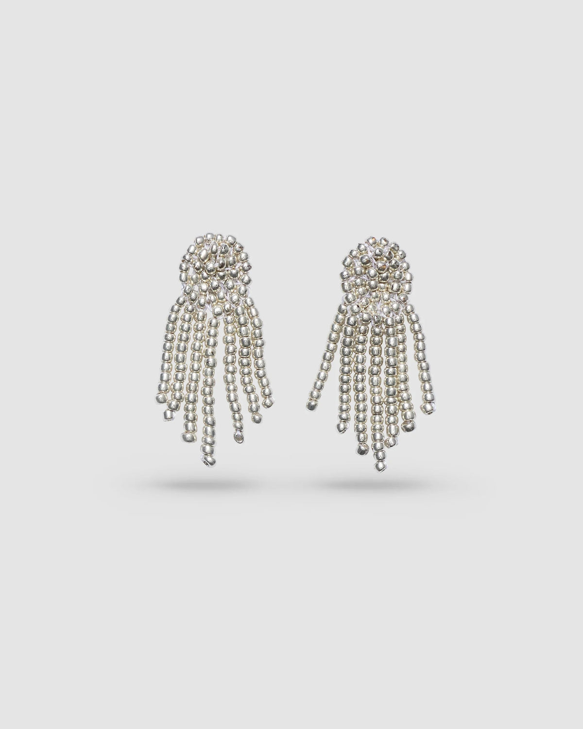 Pura Utz - Silver Tassel Earrings - Silver