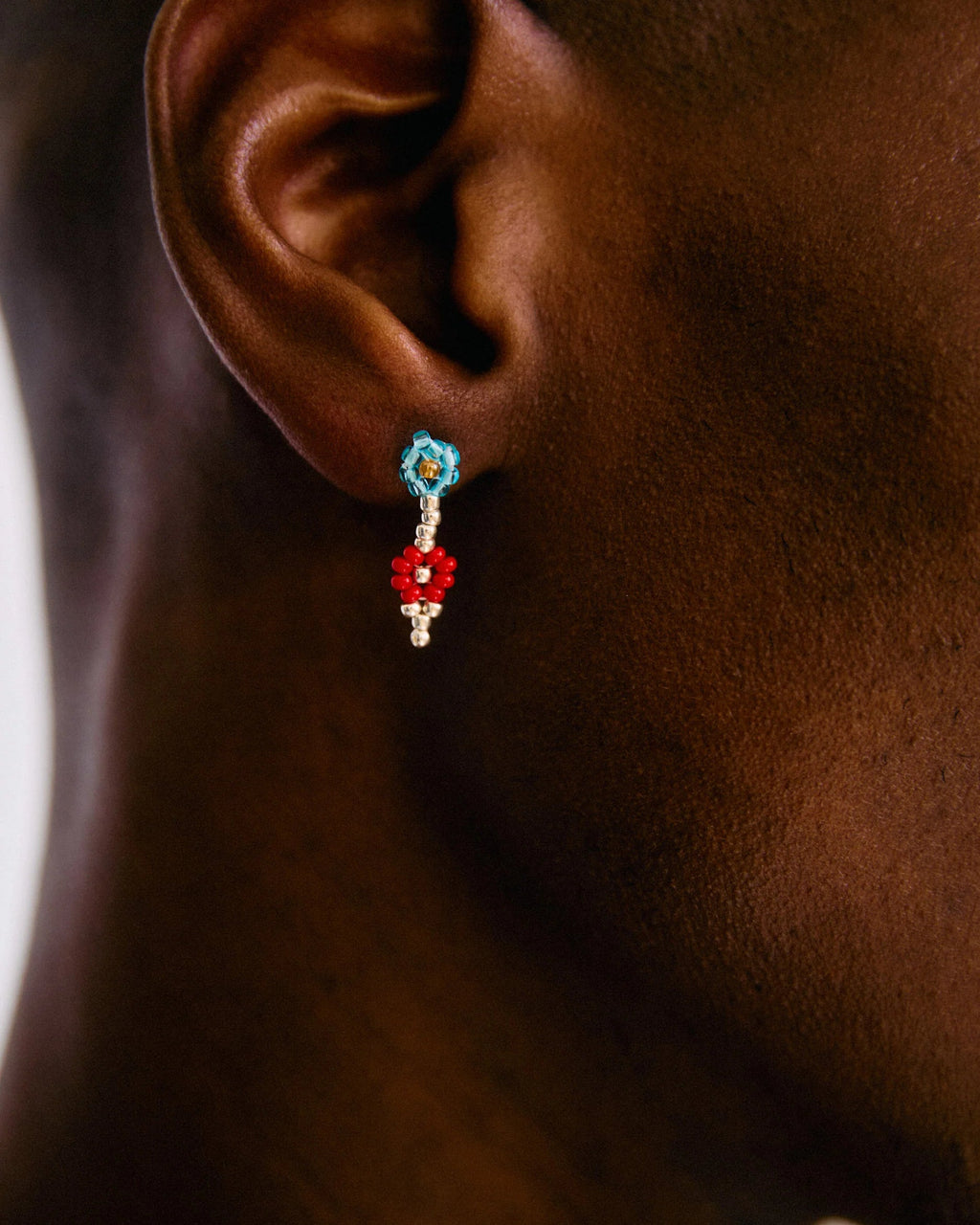 Pura Utz - Boucles d'oreilles Mixed Flor - Bleu