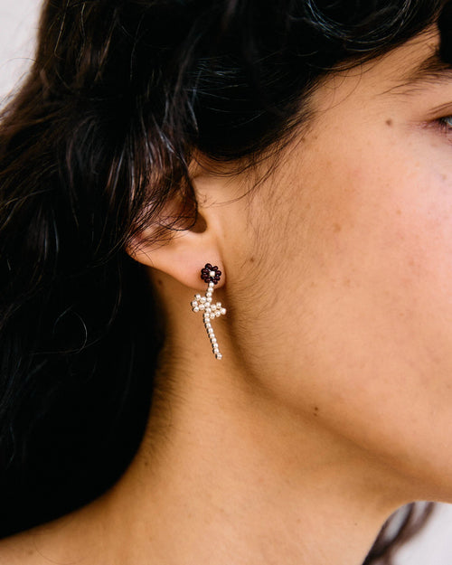 Pura Utz - Boucles d'oreilles Bloom - Marron