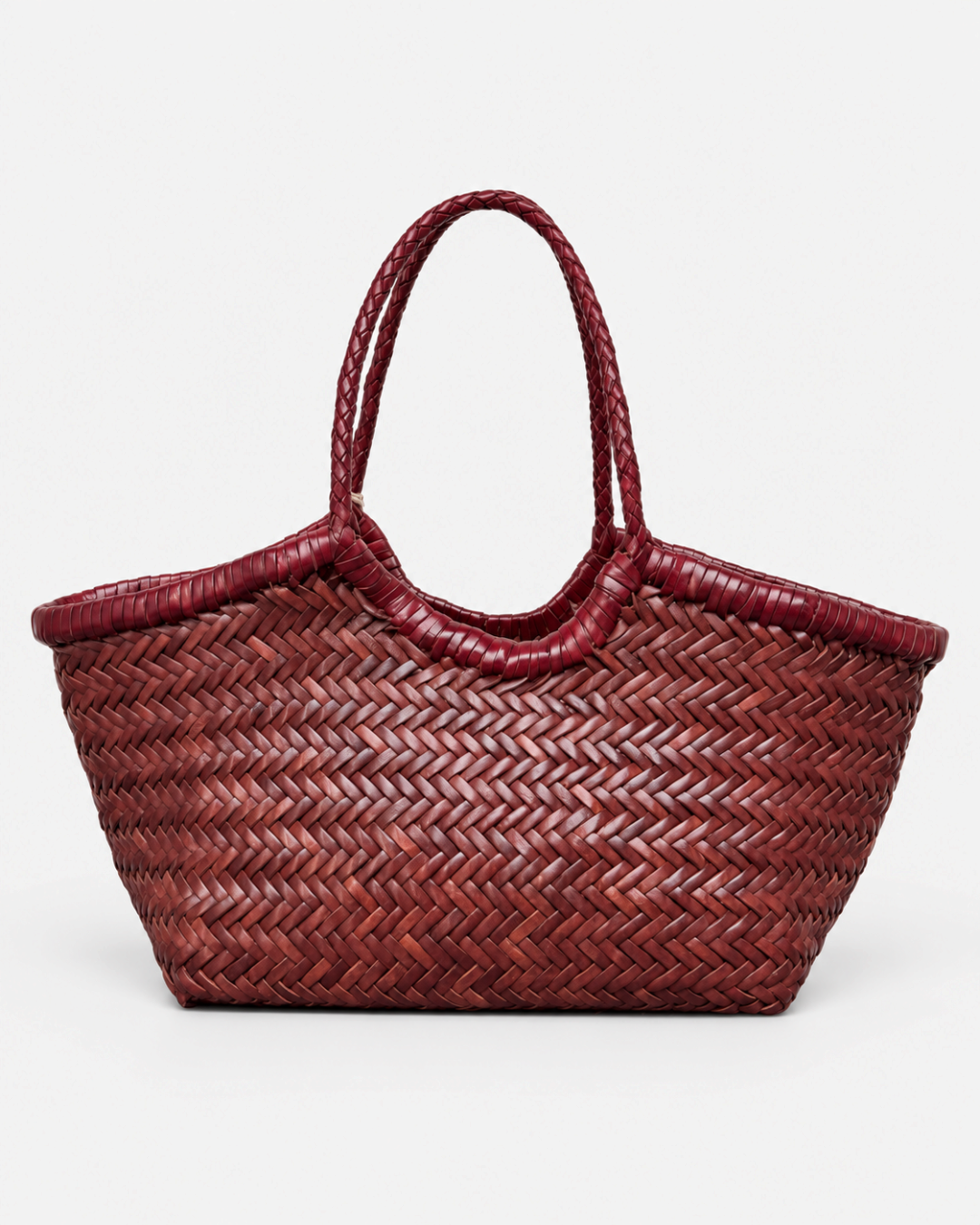 Nantucket Small bag Merci Paris in burgundy hand-woven calfskin with matching handles