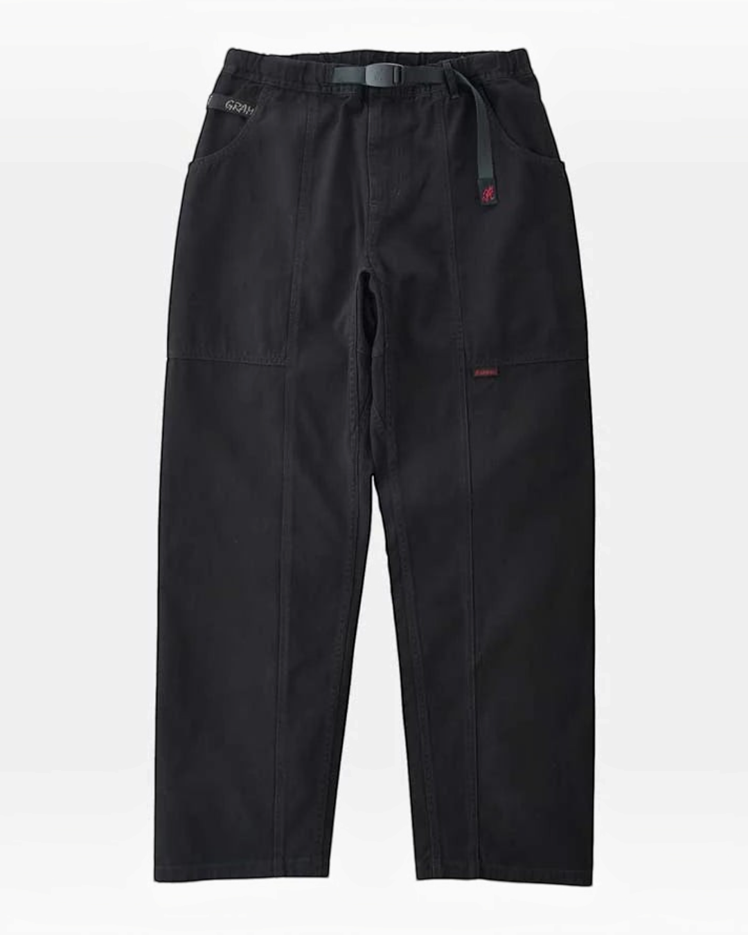Pantalon Gadget noir Merci Paris Gramicci en sergé de coton biologique avec ceinture intégrée et grandes poches