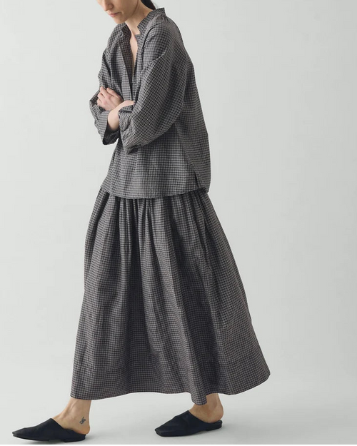 Toast - Checkered Skirt - Ecru & Black