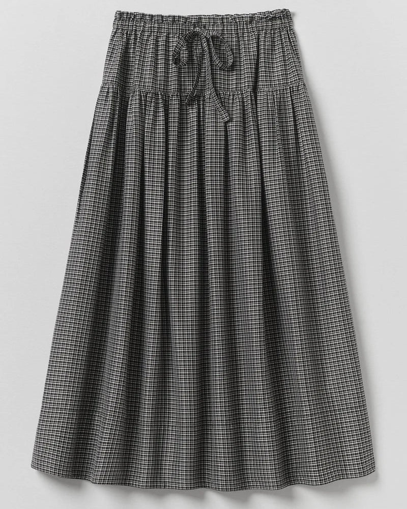 Toast - Checkered Skirt - Ecru & Black