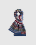 Écharpe Merci Paris Howlin' en laine d'agneau brossée à motif jacquard Fair Isle multicolore bleu et violet
