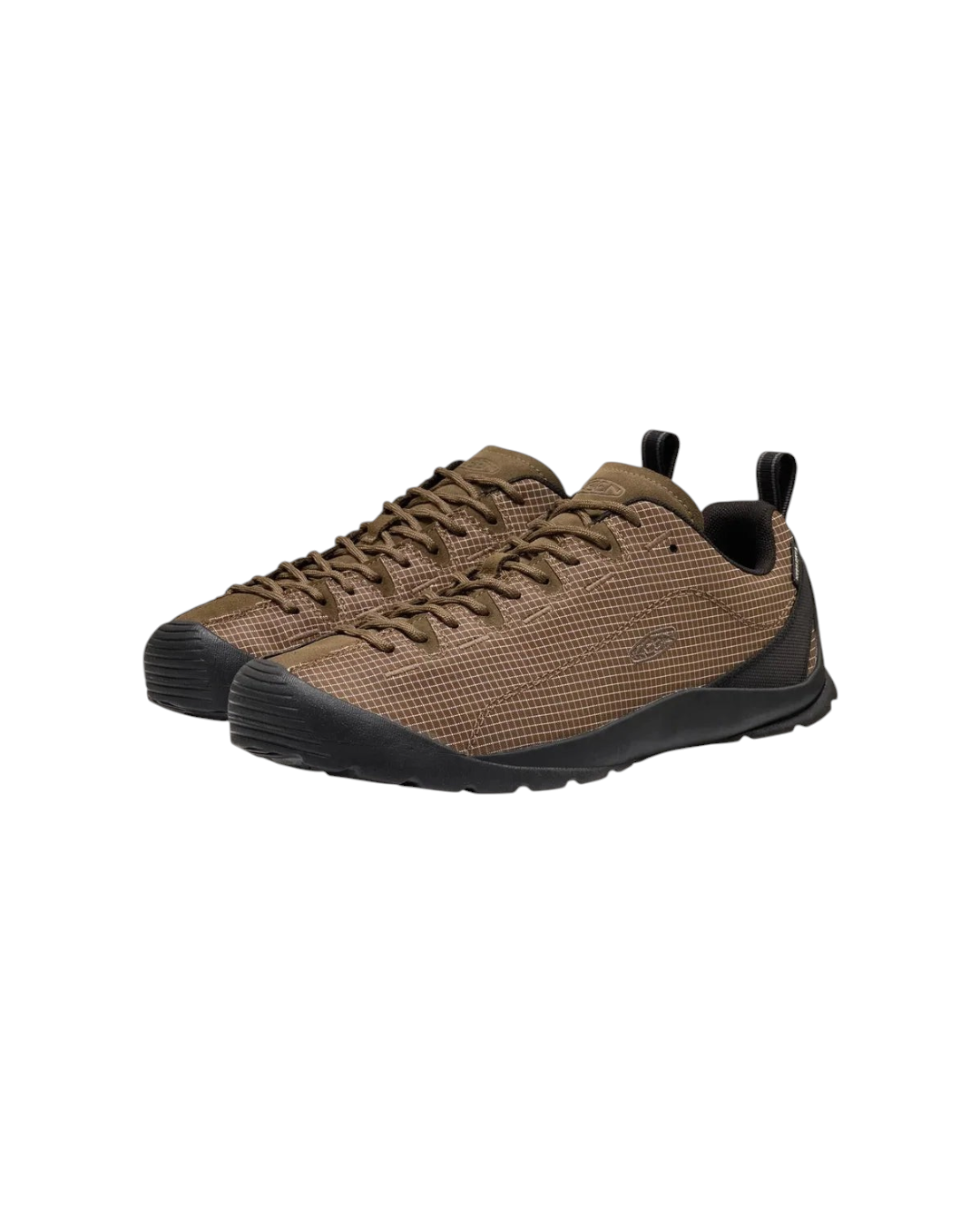 Baskets Merci Paris Keen Jasper Nylon couleur canteen avec tige en nylon quadrillé et semelle noire robuste