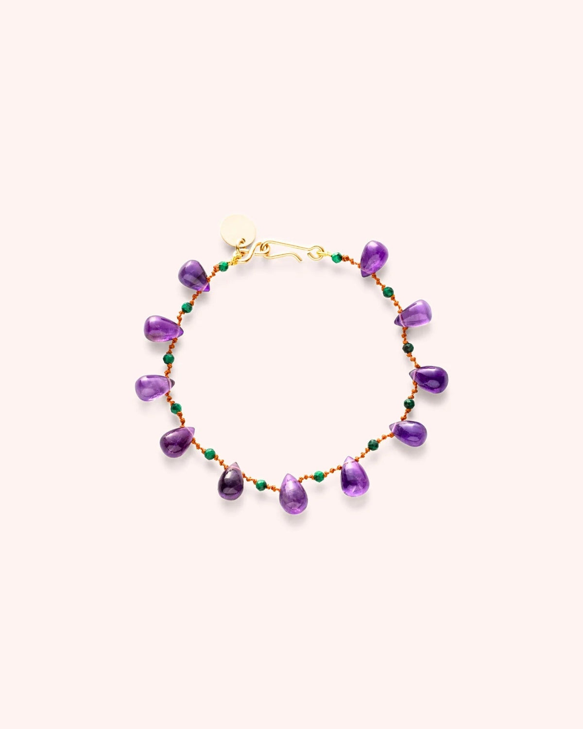Ivarene - Bracelet Yougtown Drops Beads - Amethyste & Malachite
