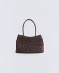 Sac panier Merci Paris Dragon Diffusion Santa Croce en cuir de buffle marron foncé tressé à la main