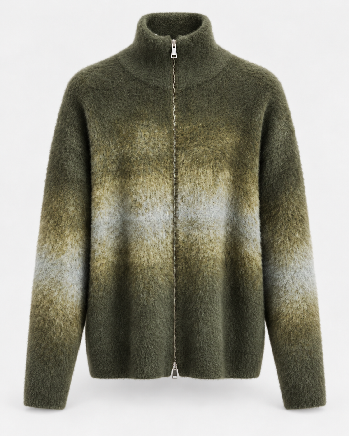 Caleb - Gilet Zip Fluffy - Kaki