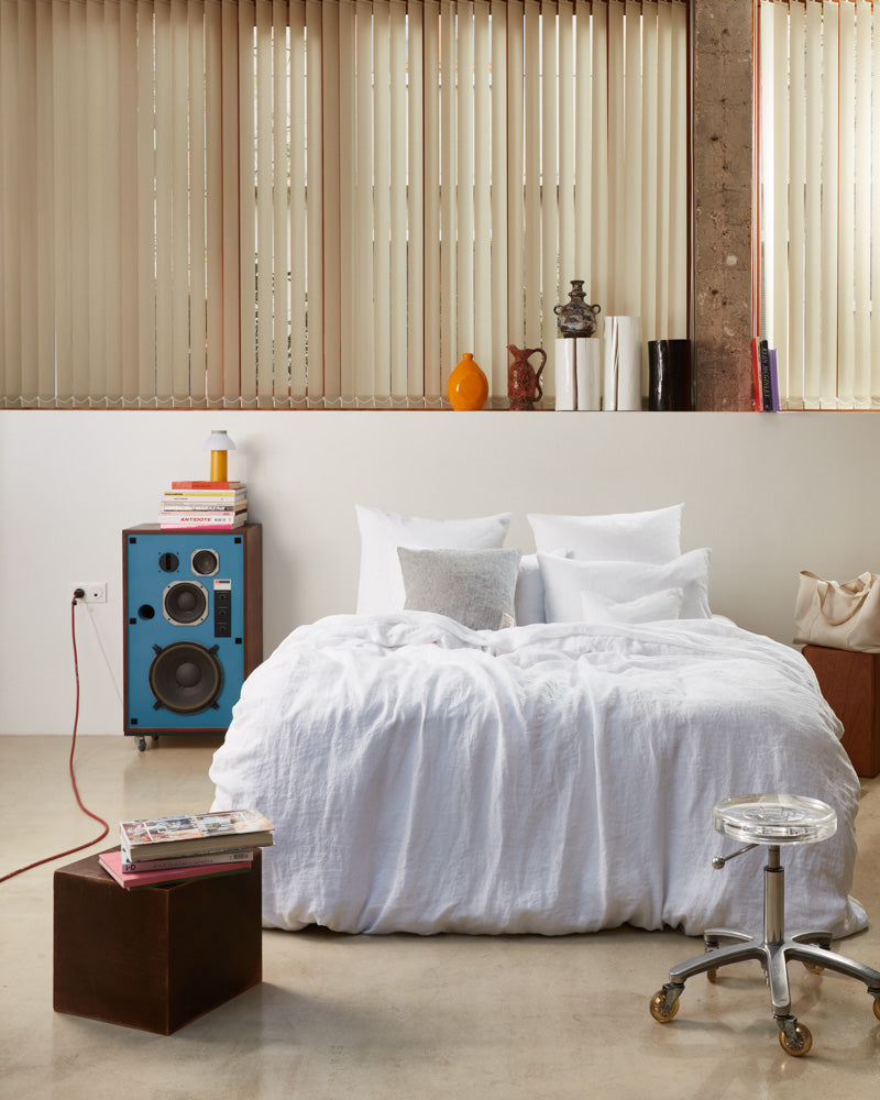 Merci - Washed linen duvet cover - Optical White