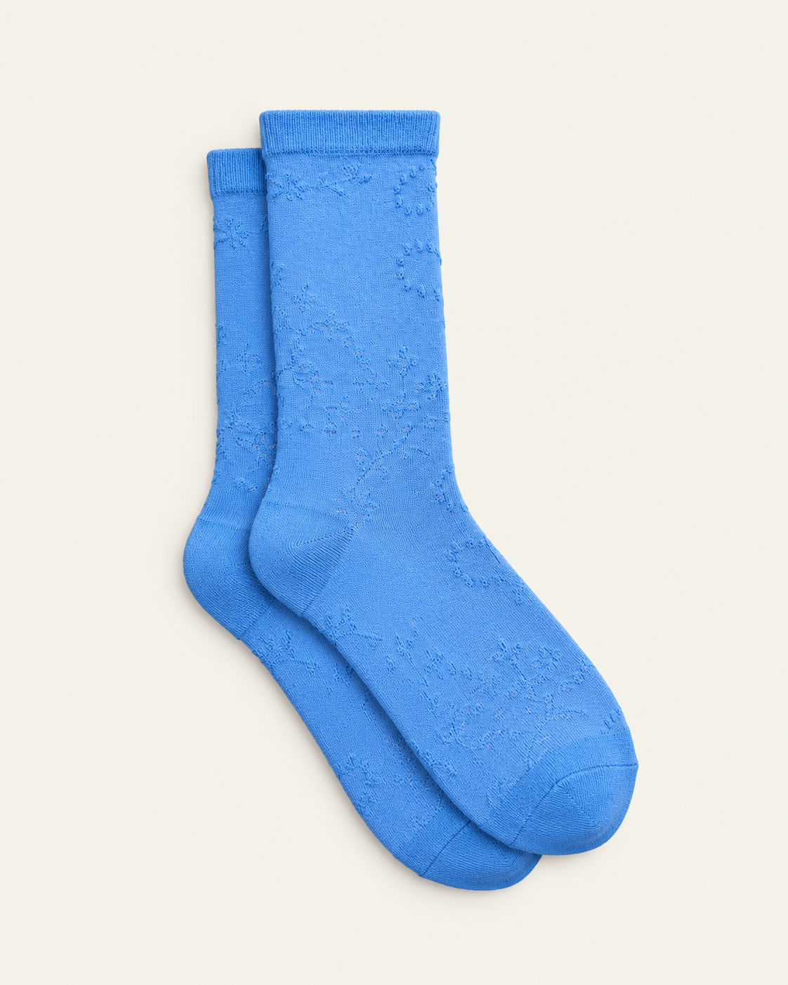 Beck Sondergaard - Chaussettes Anglaisia Cotta - Bleu Regatta — paire en packshot sur fond écru