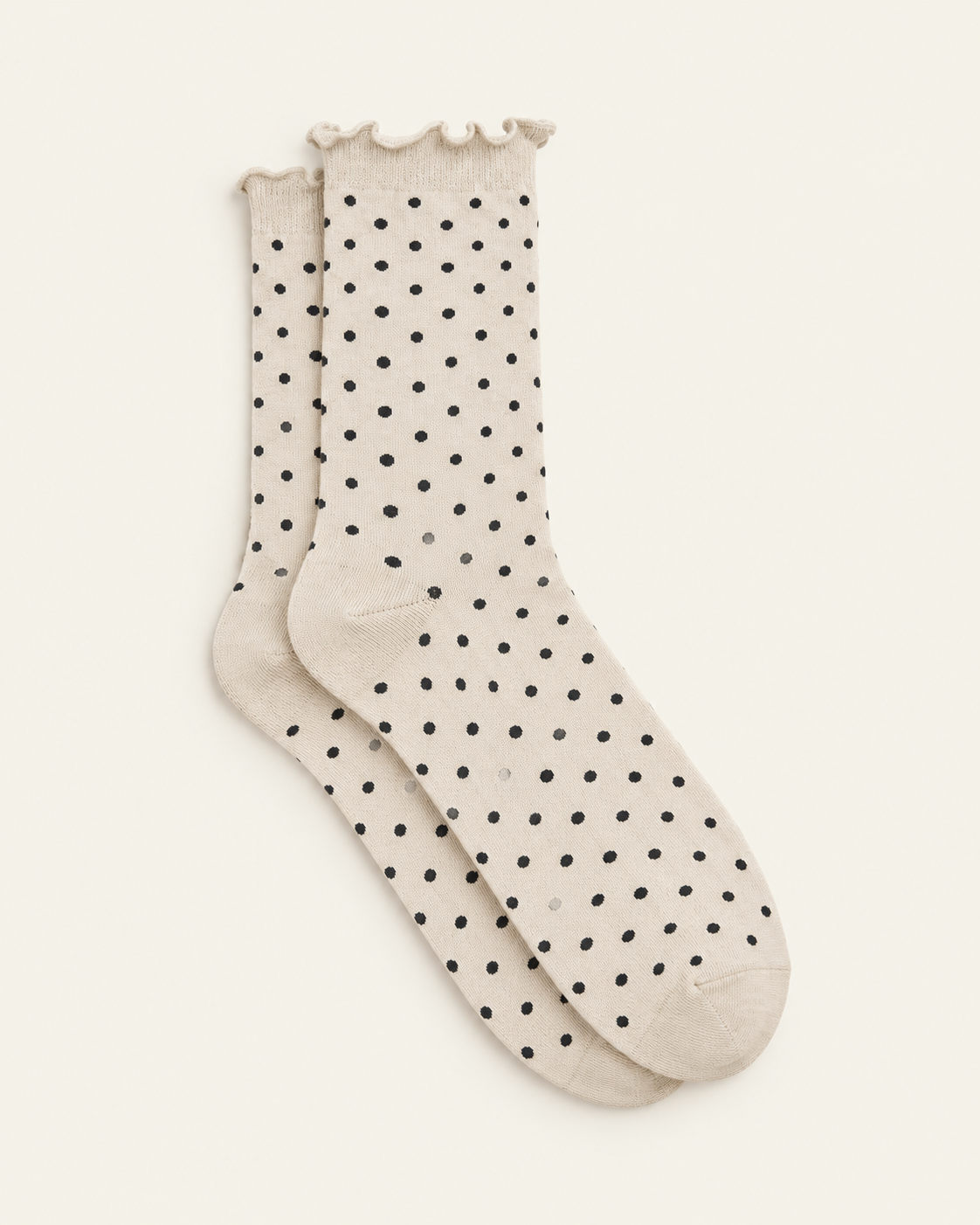 Beck Sondergaard - Chaussettes À Pois - Blanc Birch — paire en packshot sur fond écru