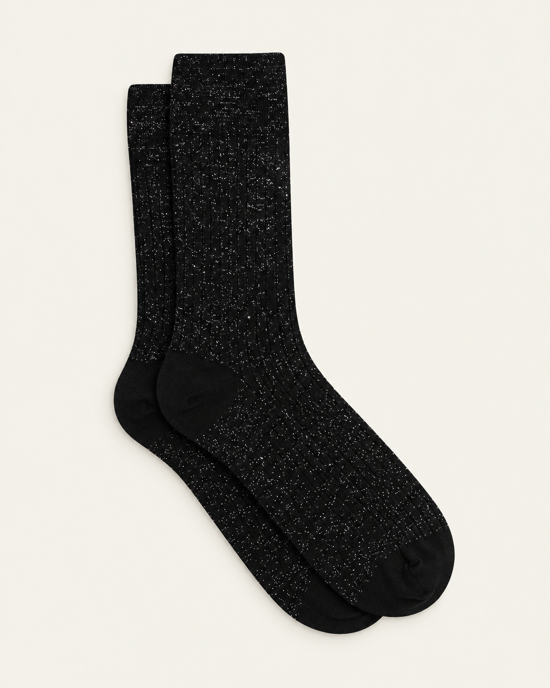 Ant45 - Chaussettes Cherry Courtes - Noir — paire en packshot sur fond écru