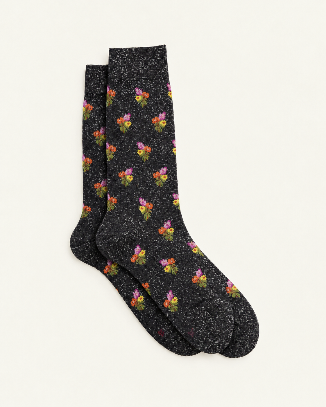 Babaco - Chaussettes Bouquet Lurex - Noir — paire en packshot sur fond écru