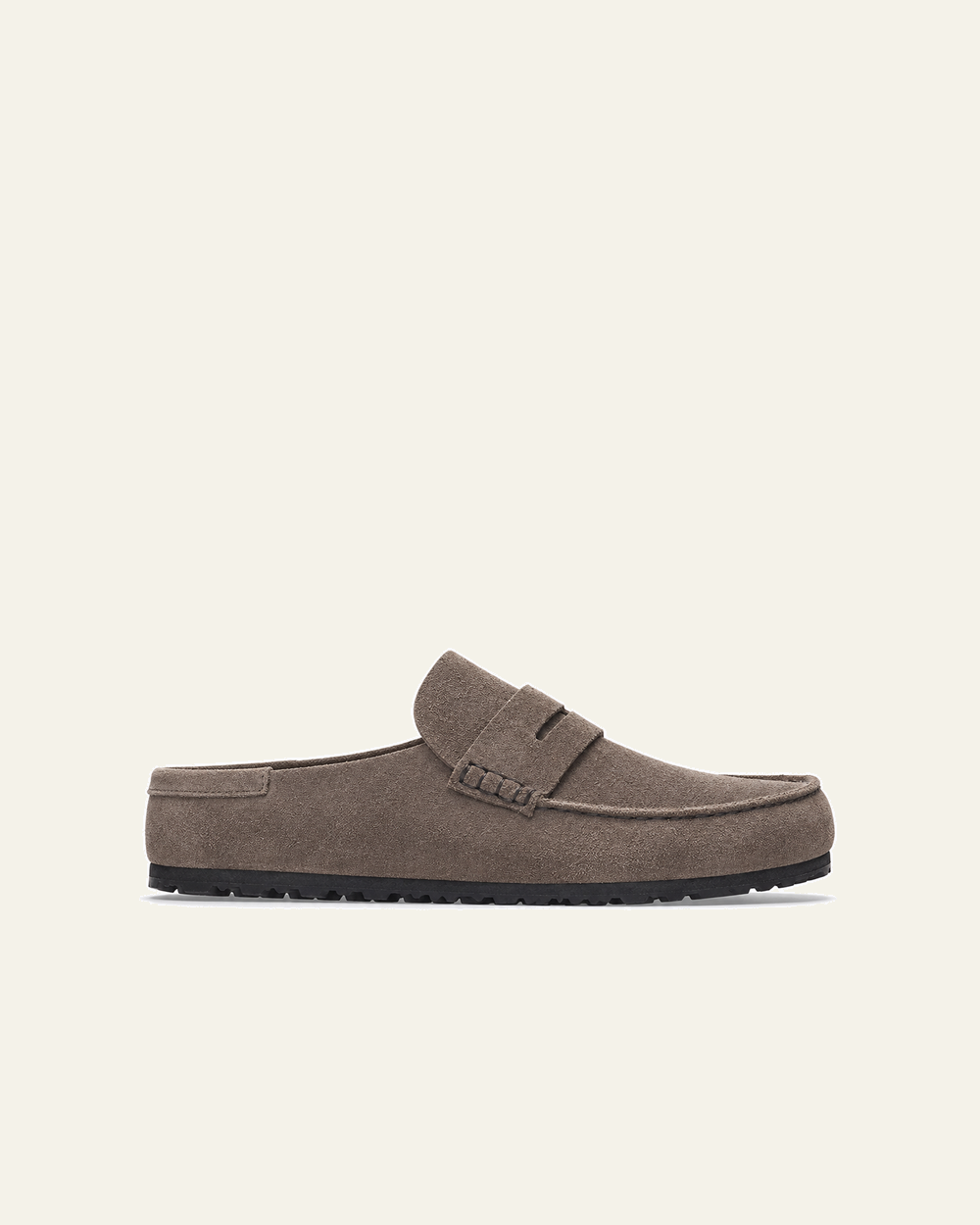 Birkenstock - Mocassins Naples Suede - Concrete Grey - vue de profil