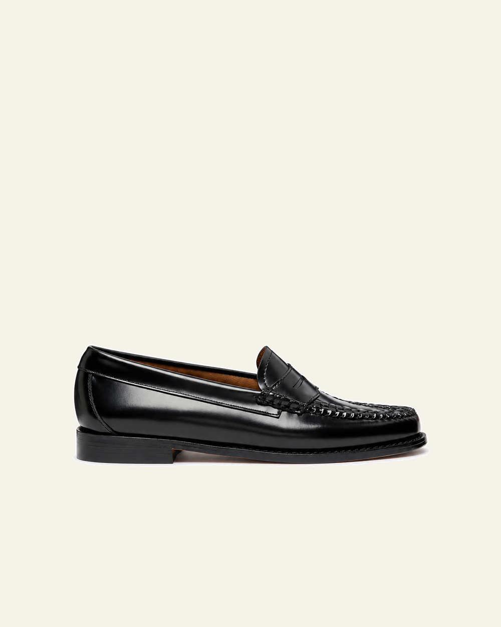 Gh Bass - Mocassins Weejun Penny Weave - Noir - vue de profil