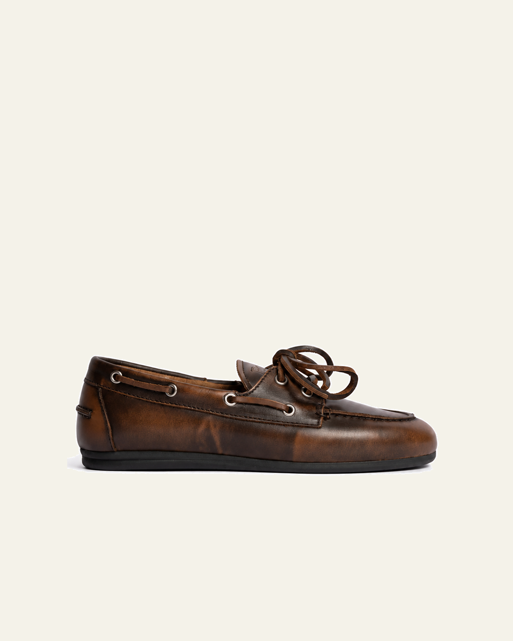 Posa - Mocassins Bateau Brossé - Café - vue de profil