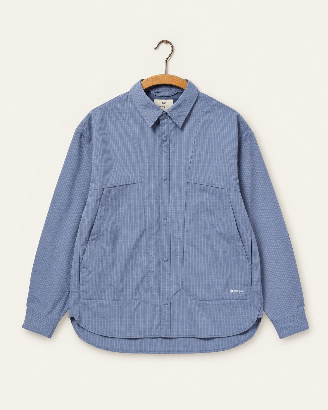 Snow Peak - Chemise Kasuri Ripstop - Bleu Clair — sur cintre
