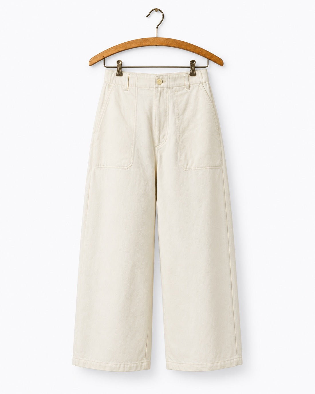 Pas De Calais - Pantalon Large Court - Ivoire - sur cintre