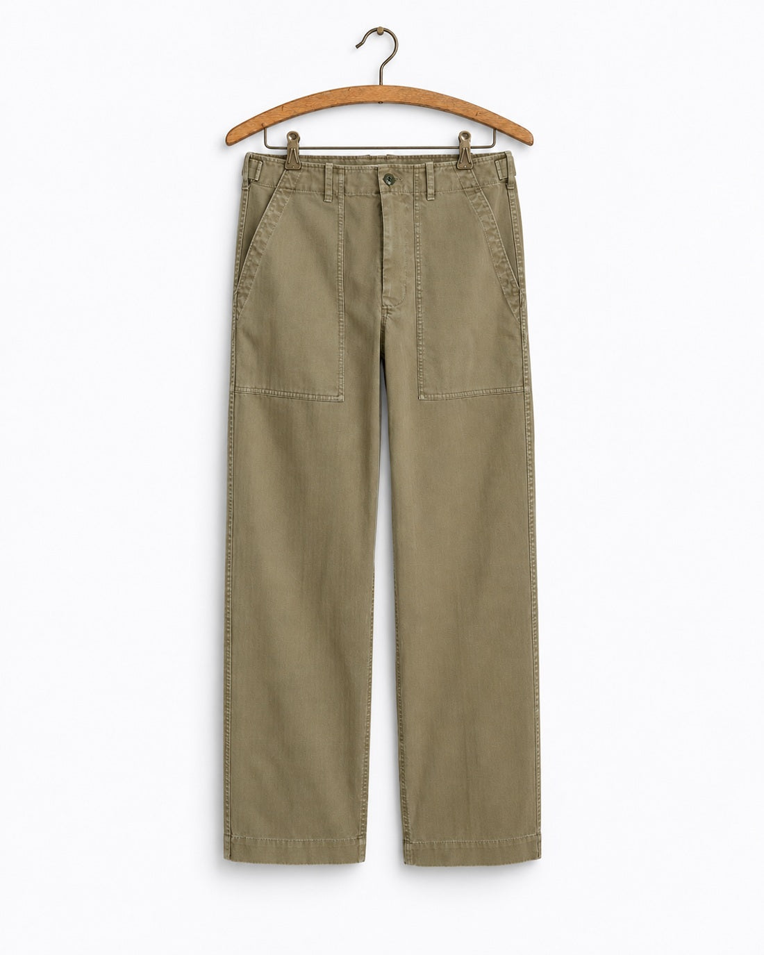Alex Mill - Pantalon Field en coton à chevrons - Vintage Olive - sur cintre