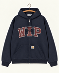 Carhartt Wip - Hoodie Wip - Marine Délavé, vue de face sur cintre