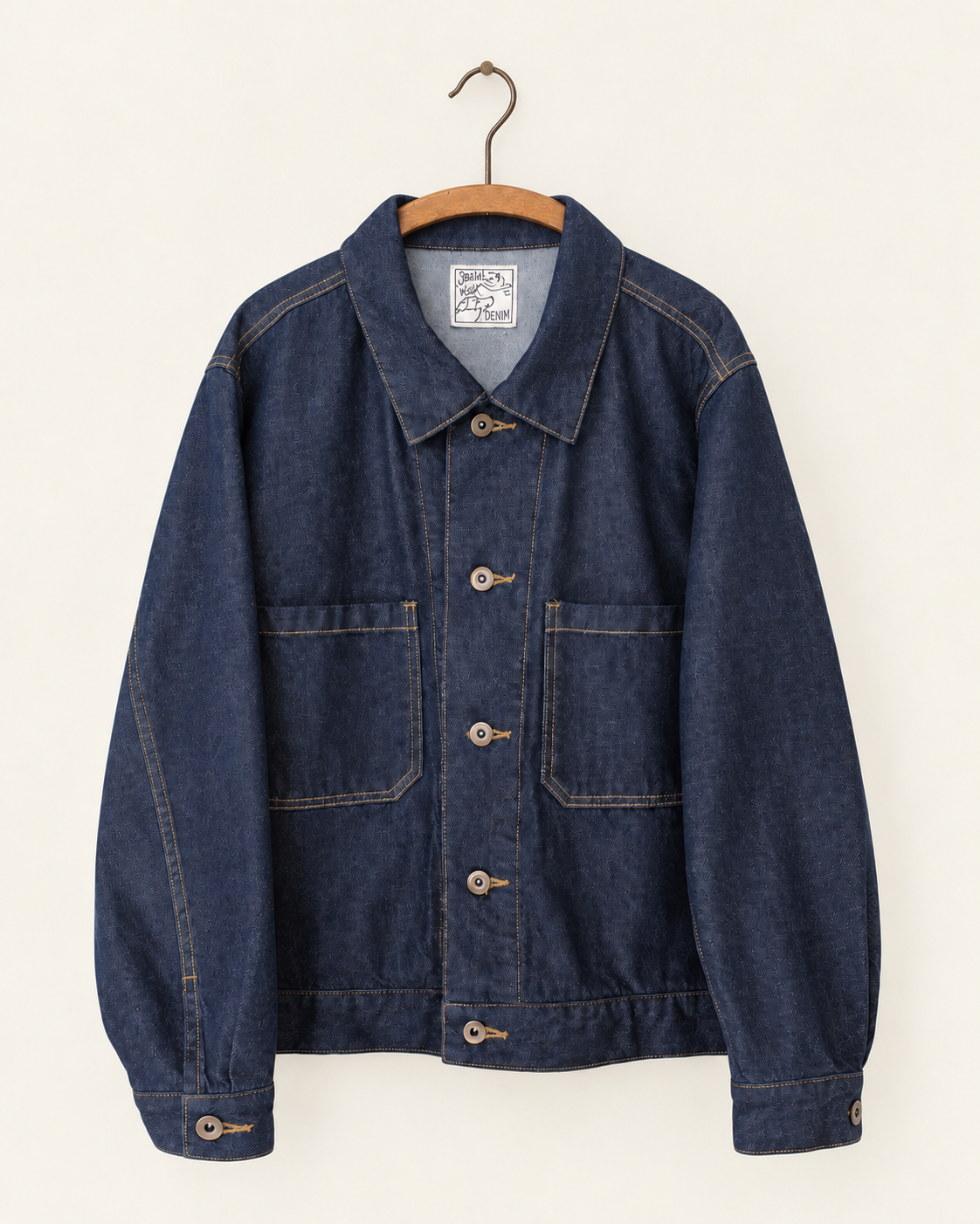Sarahwear - Veste Sissy Denim - One Wash, vue de face sur cintre