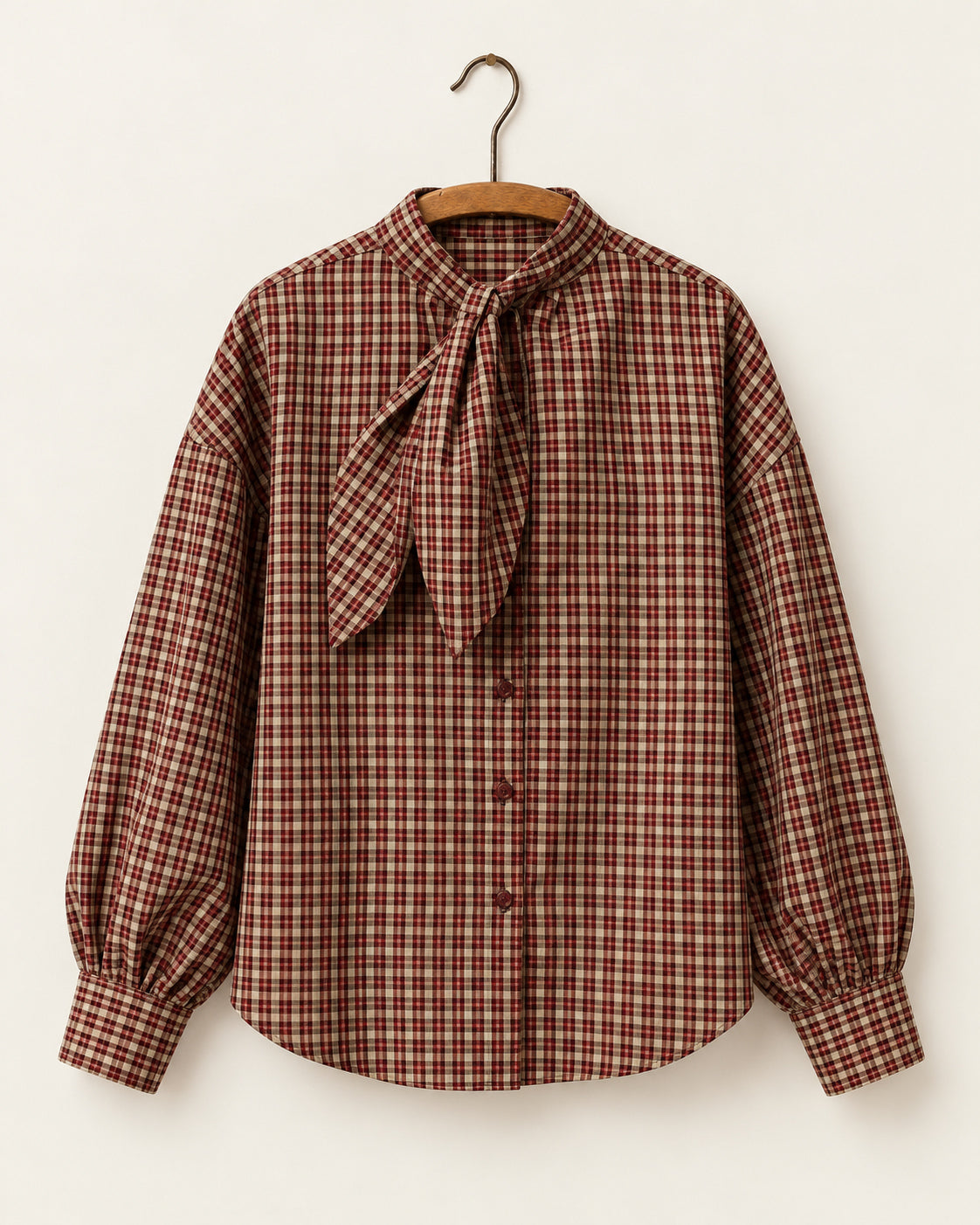 Belle Pièce - Blouse Tom à carreaux en coton - Spice, vue de face sur cintre