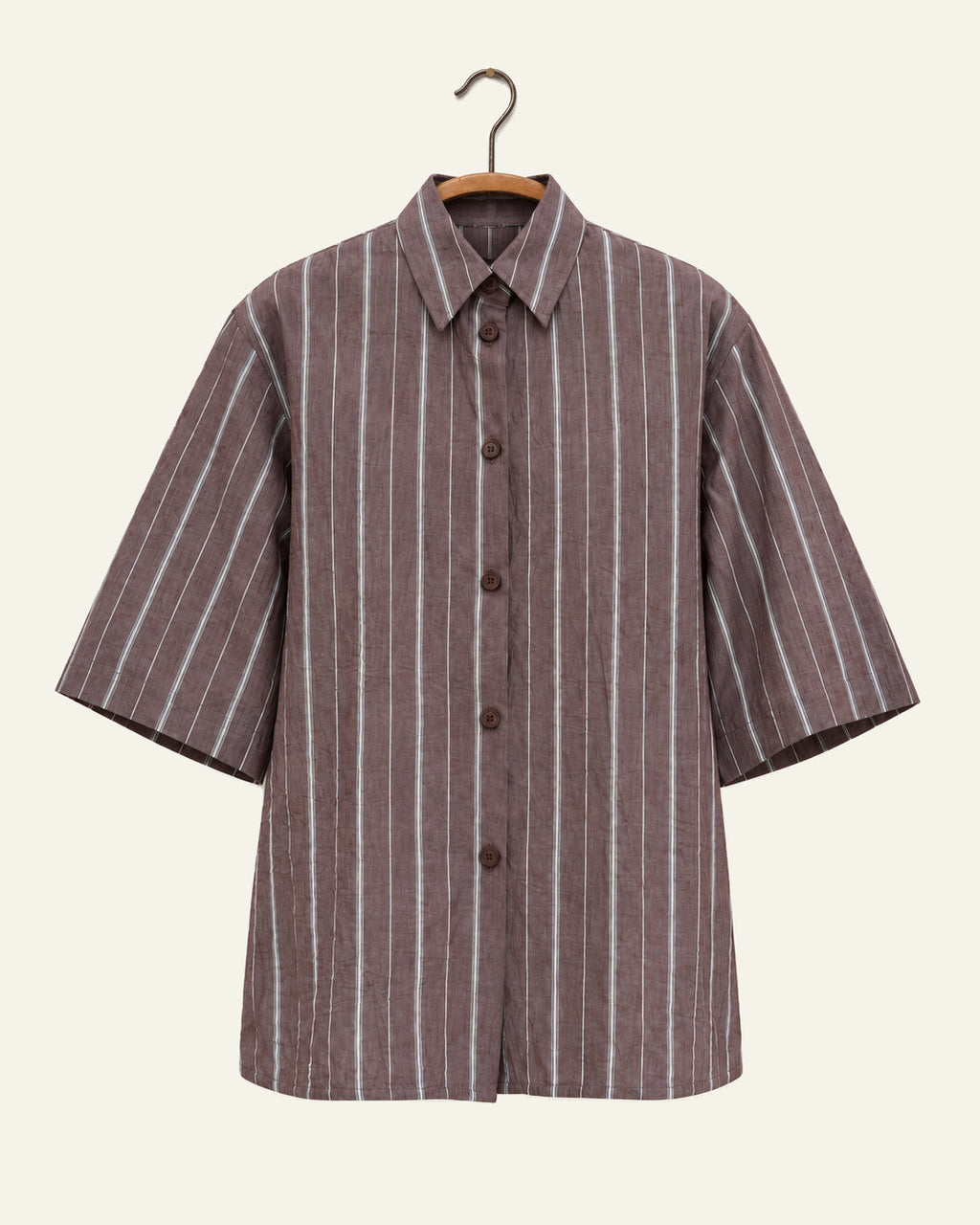 Christian Wijnants - Chemise Tiola - Marron, vue de face sur cintre