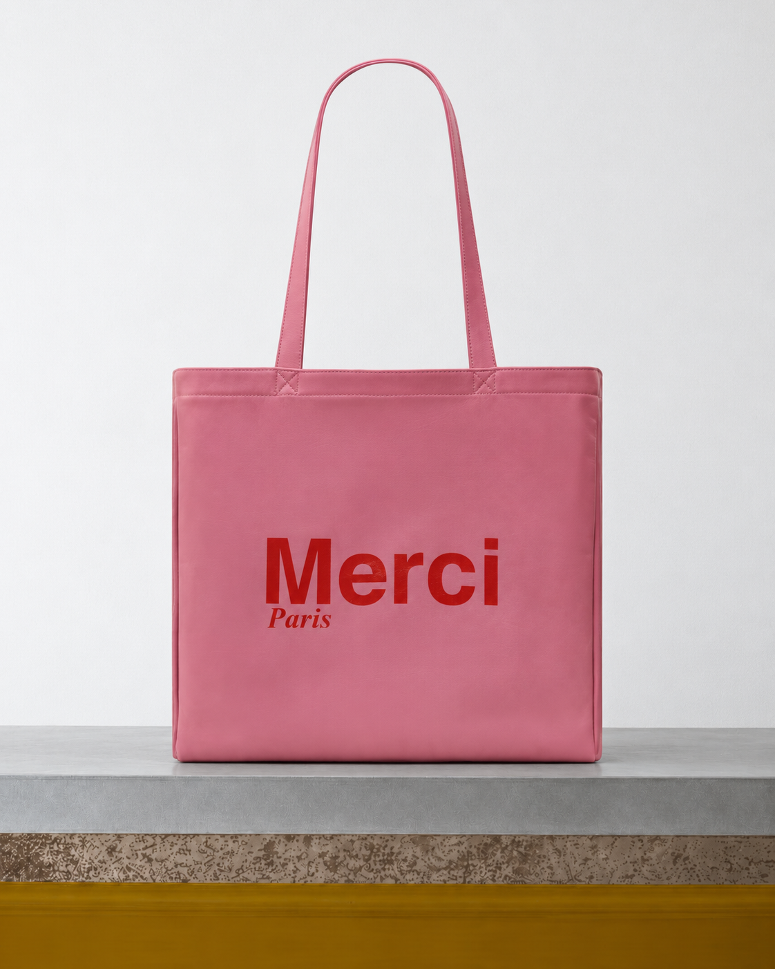 Merci x Gerard Darel - Totebag En Cuir - Rose sur le banc