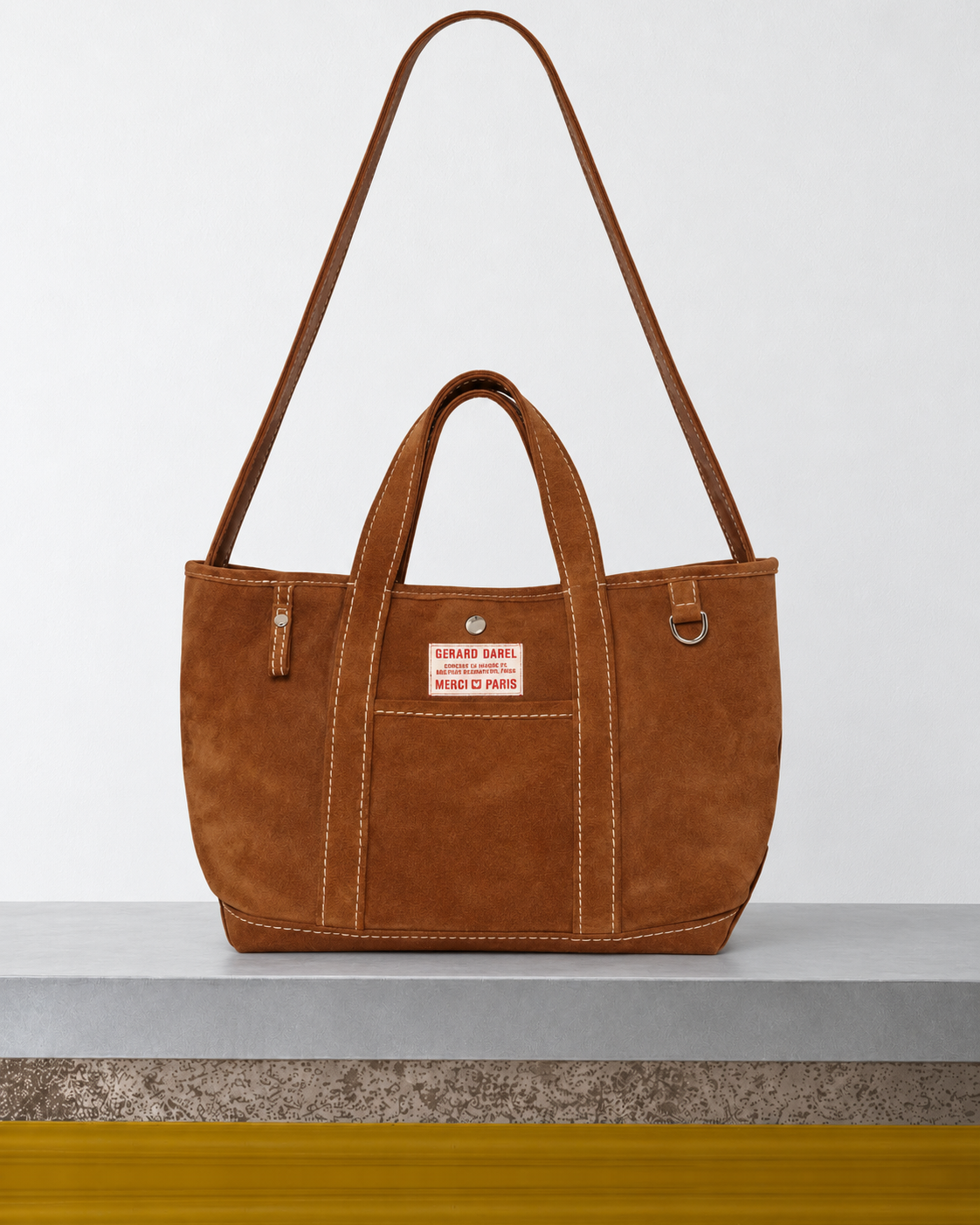 Merci x Gerard Darel - Candide Medium Merci Daim - Marron sur le banc