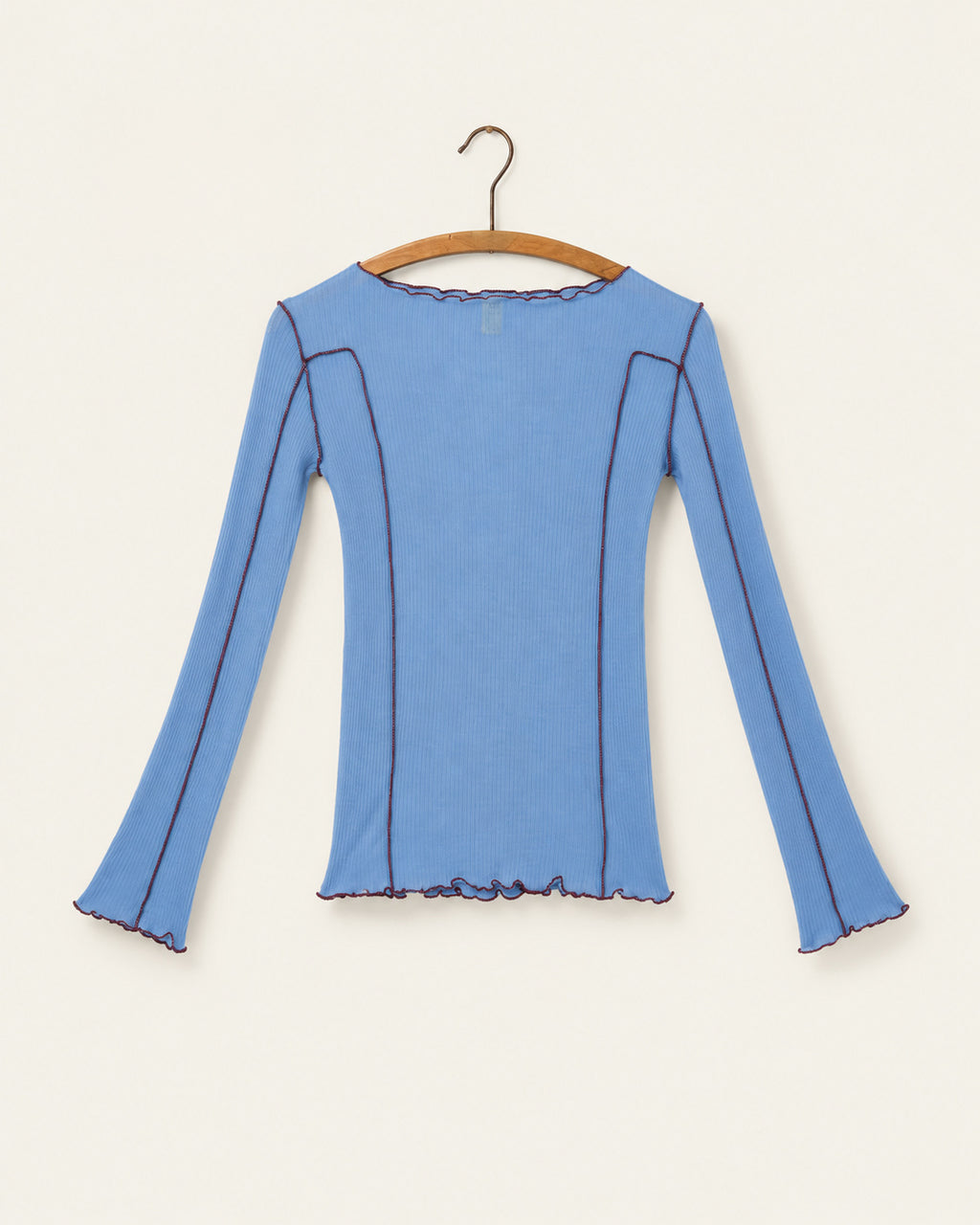 Baserange - T Shirt Omato - Bleu Pinto - vue sur cintre