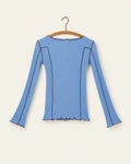 Baserange - T Shirt Omato - Bleu Pinto - vue sur cintre
