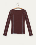 Baserange - T Shirt Omato - Rouge Nara - vue sur cintre