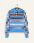 Guest In Residence - Polo Collegiate Rayé - Delft Blue Combo - vue sur cintre