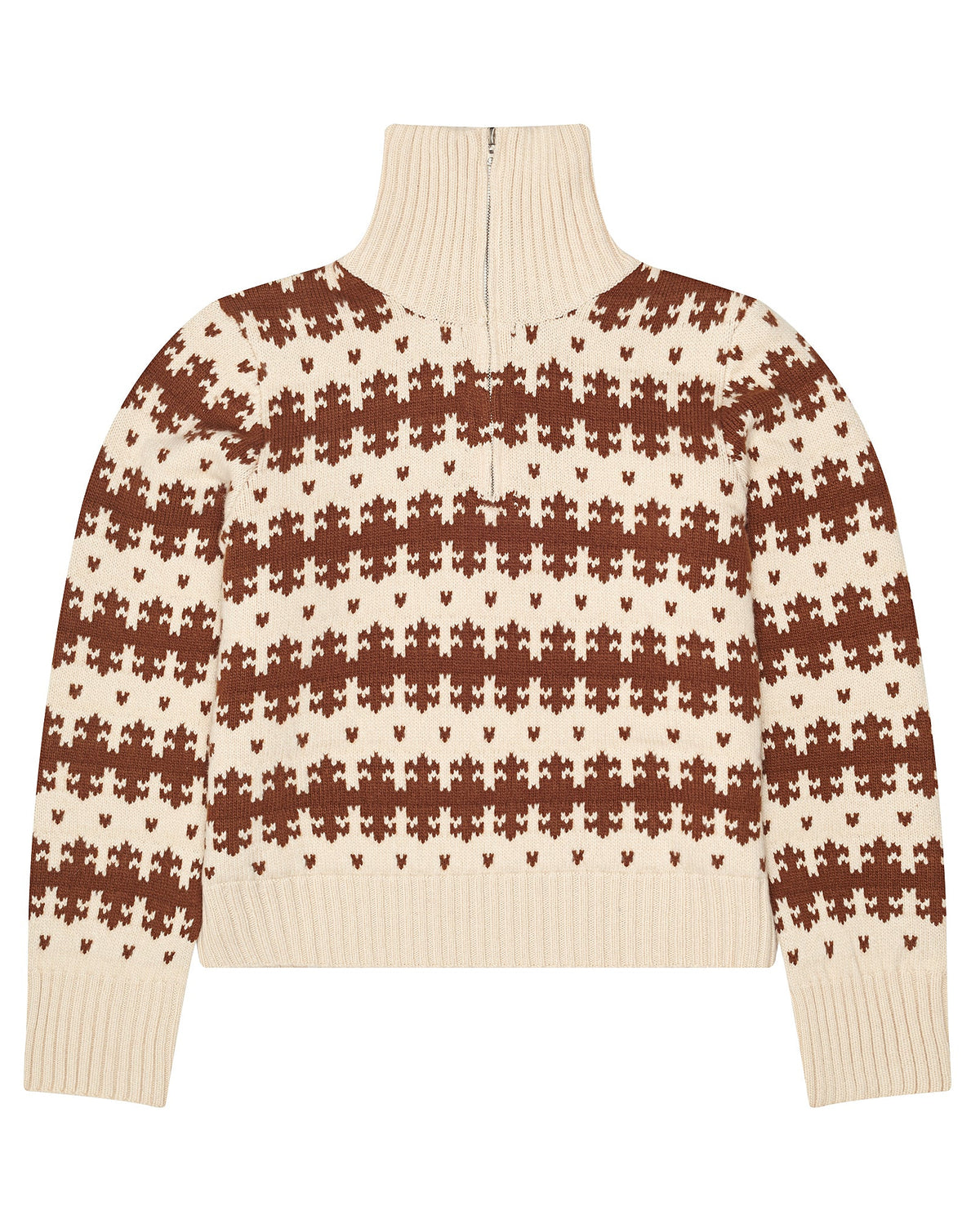 Calle Del Mar - Royal Fair Isle Zip knit - Ecru