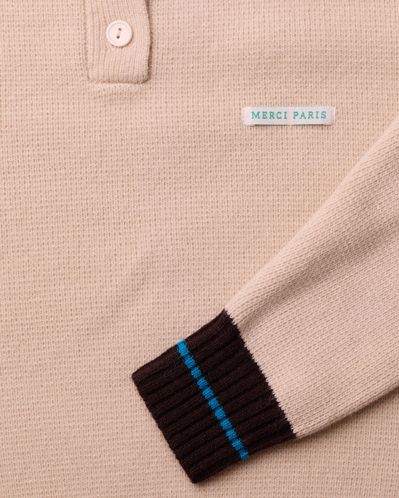 Merci - Pull Giulia - Ecru Marron & Bleu