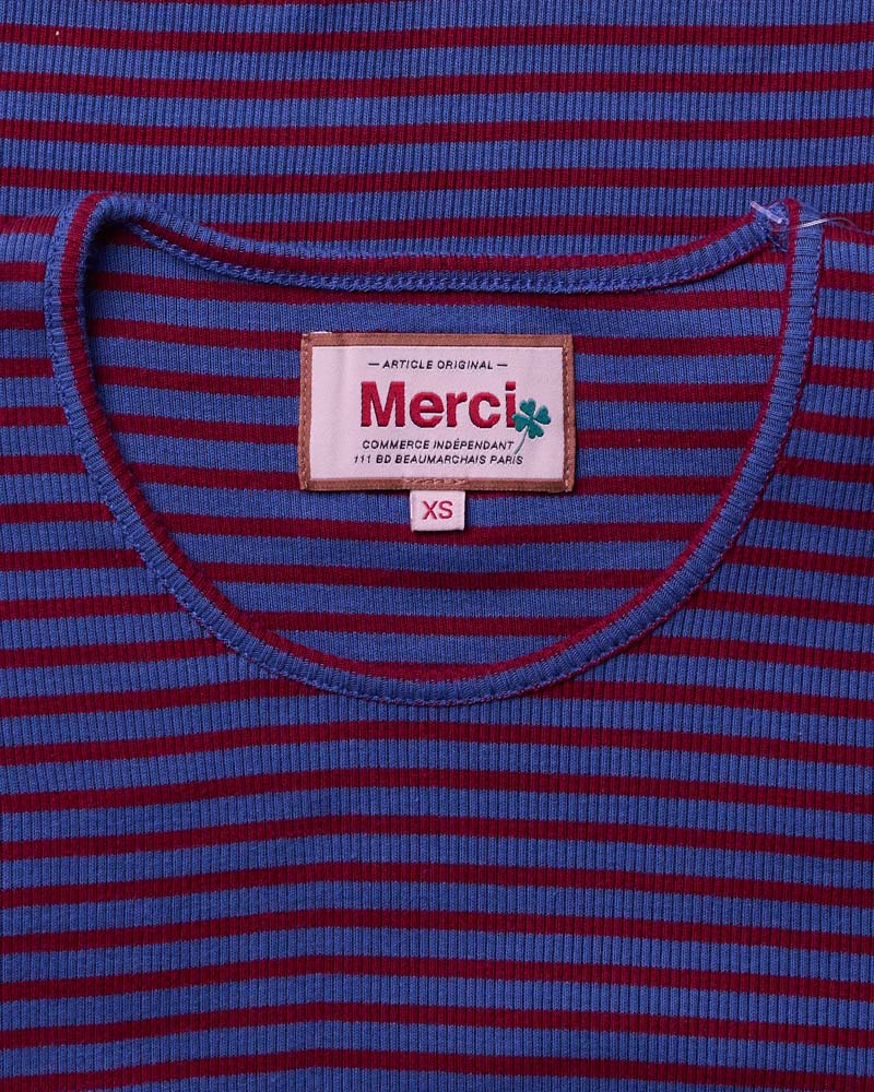 Merci - Carla T-shirt - Bordeaux & Blue