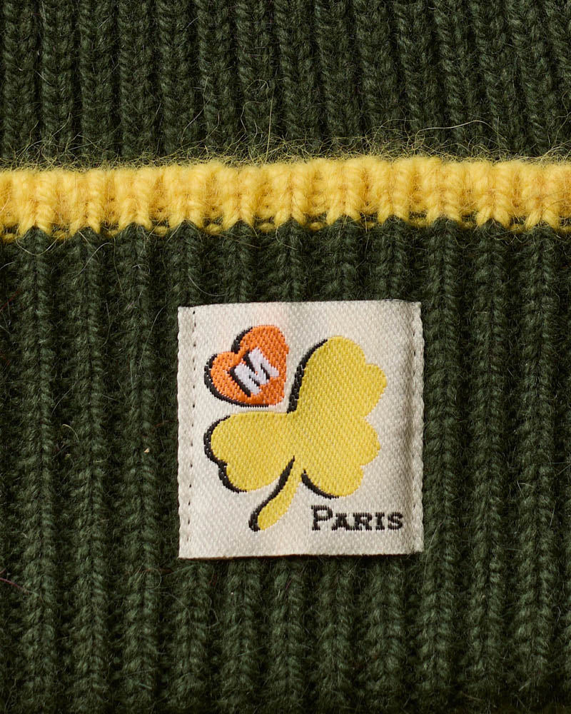 Merci - Two-tone Lucky Beanie - Khaki & Yellow