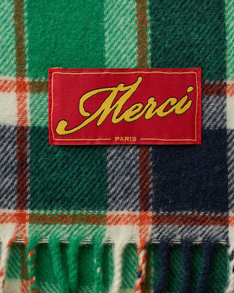 Merci - Echarpe Arlo Carreaux - Vert Orange & Marine