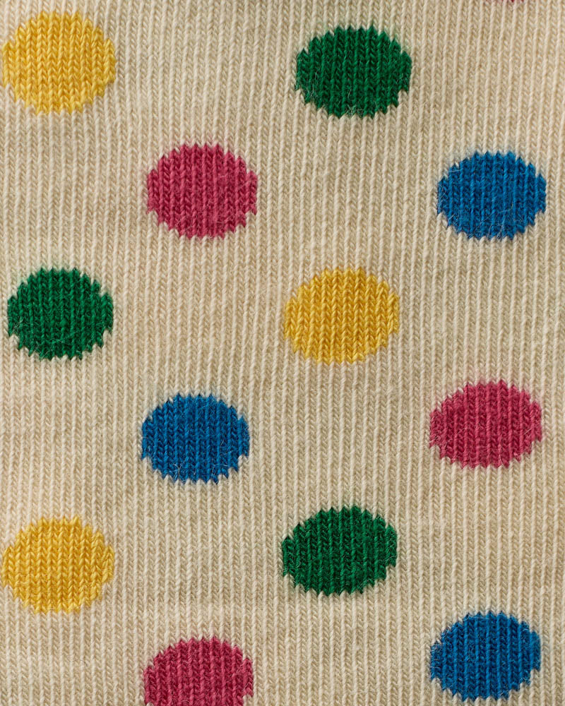 Merci - Chaussettes Coton Pois - Ecru & Multi