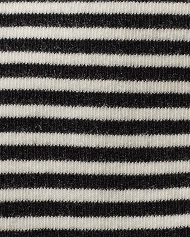 Merci - Chaussettes Coton Rayées - Ecru & Noir
