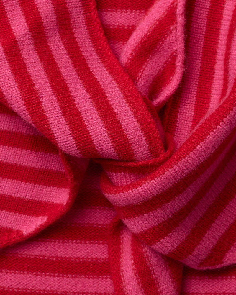Merci - Bandana Martine Rayures - Rouge & Rose