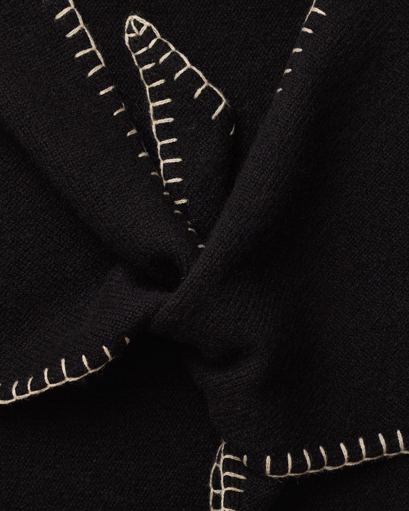 Merci - Martine Bicolored Cashmere Bandana - Black & Beige
