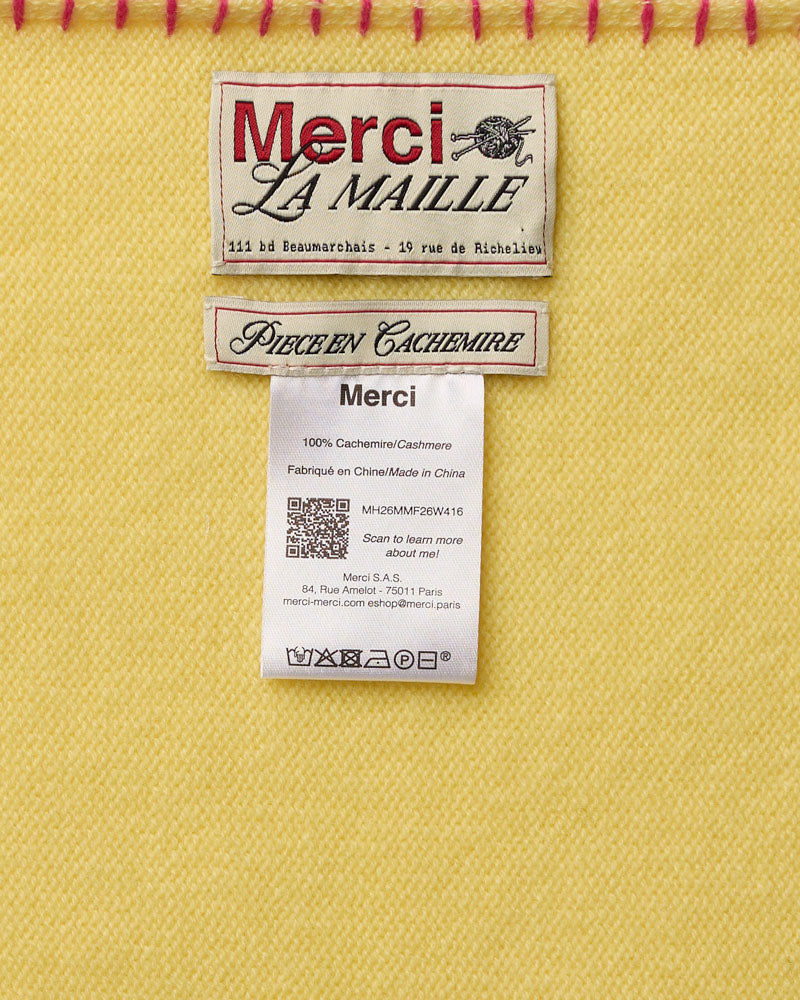 Merci - Martine Bicolored Cashmere Bandana - Yellow & Pink