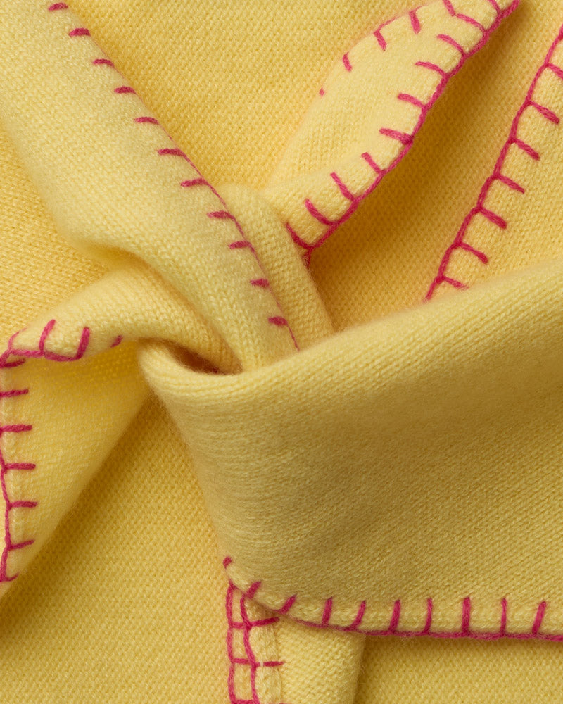 Merci - Martine Bicolored Cashmere Bandana - Yellow & Pink