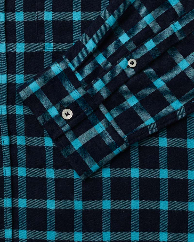 Au Vieux Campeur - Congés Payés - Chemise Elmer Flanelle - Marine & Turquoise