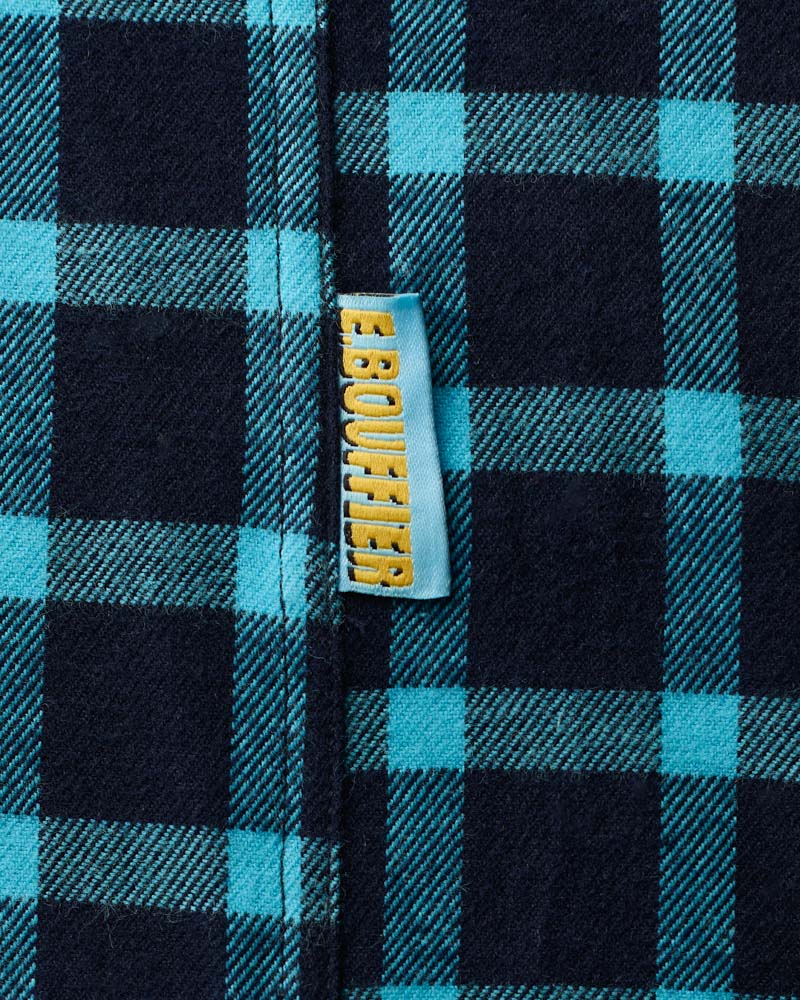 Au Vieux Campeur - Congés Payés - Chemise Elmer Flanelle - Marine & Turquoise