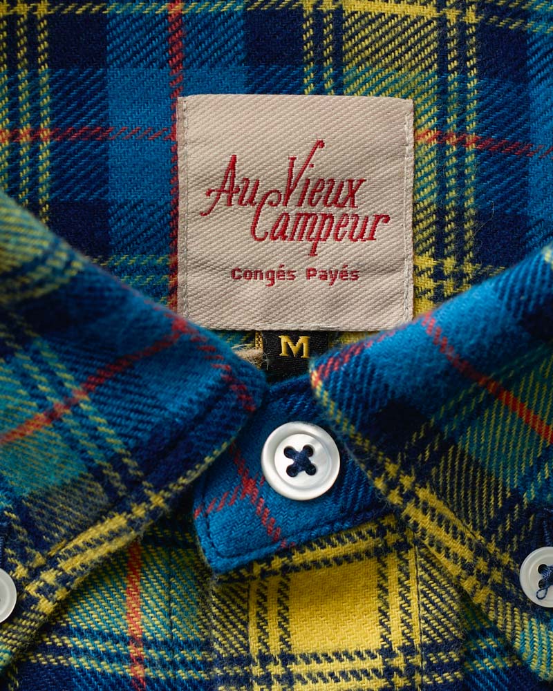 Au Vieux Campeur - Congés Payés - Chemise Elmer Flanelle - Bleu & Jaune