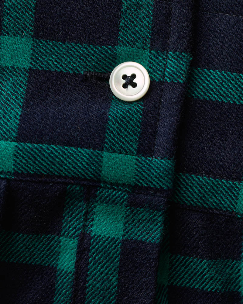 Au Vieux Campeur - Congés Payés - Chemise Elmer Flanelle - Marine & Vert d'eau