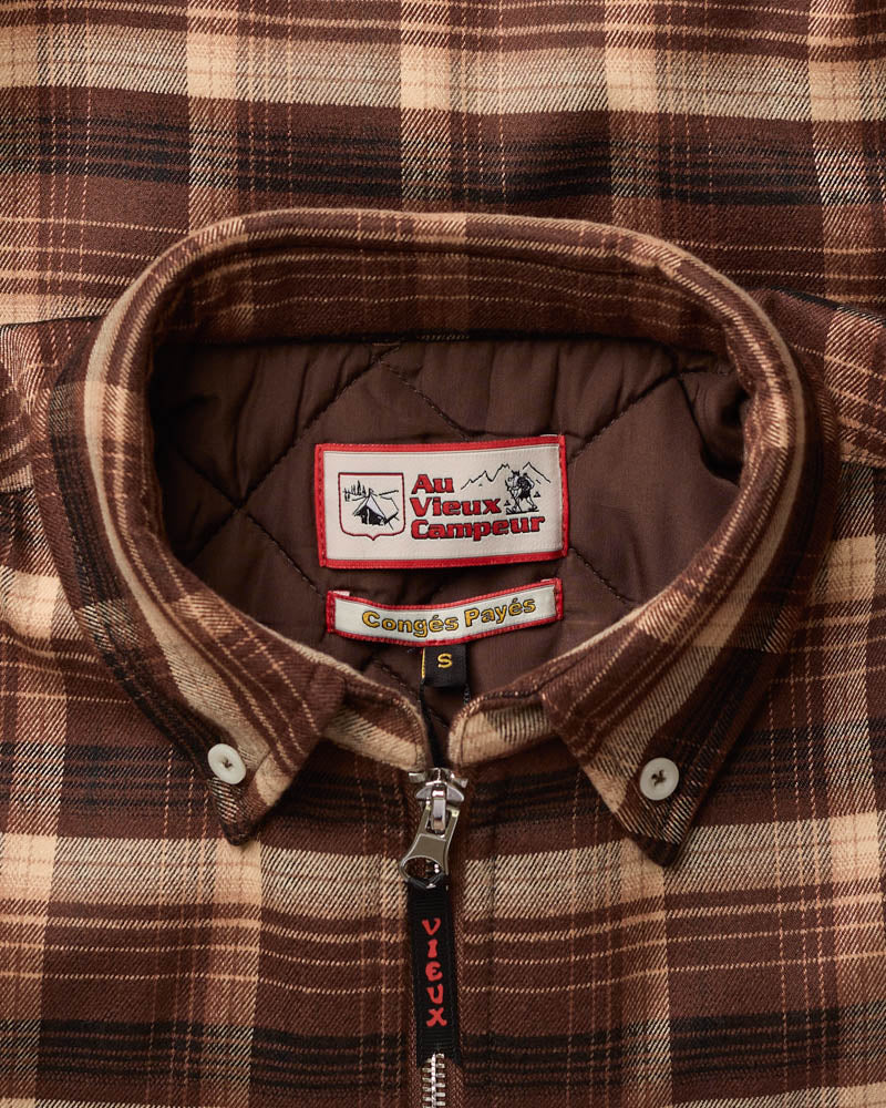 Au Vieux Campeur - Paid Leave - Claudine Checkered Jacket - Brown